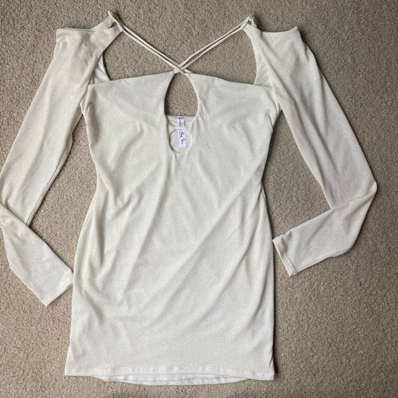 Shimmering Cutout Cocktail Party Mini Dress - Picture 8 of 14